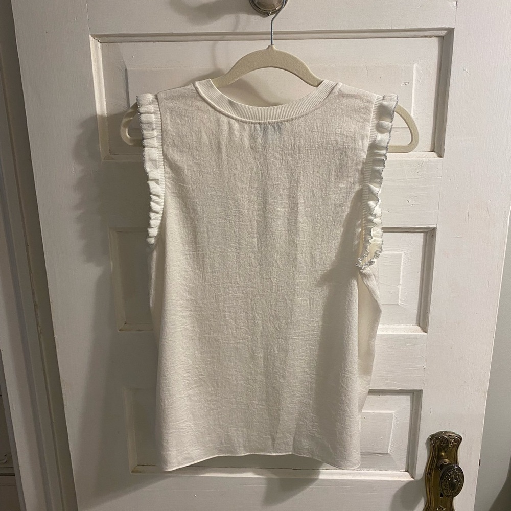 Current Air Cream Ruffle Sleeve Blouse - Picture 3 of 3